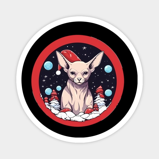 Sphynx Cat Xmas, Love Cats Magnet by logiamerch
